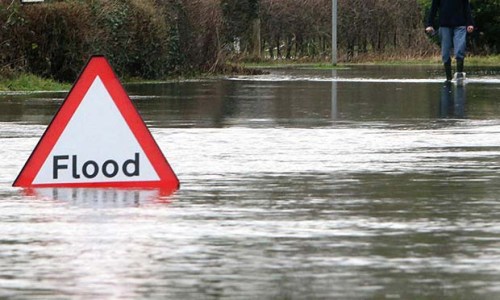 A flood sign